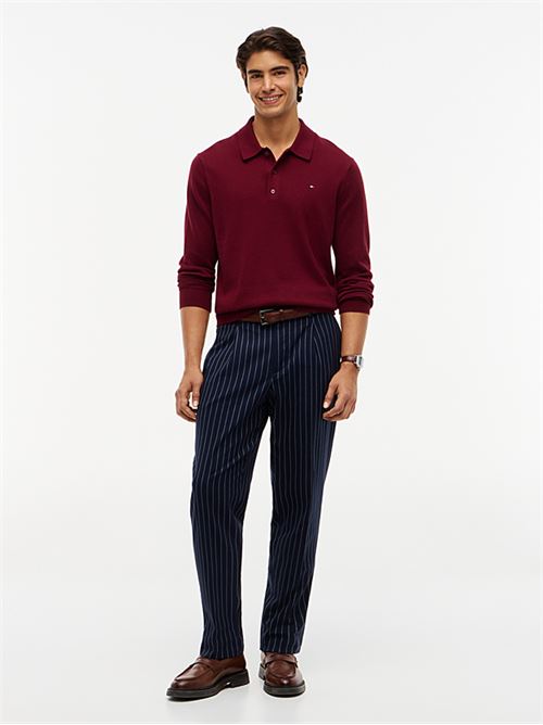 pima org ctn cashmere ls polo TOMMY HILFIGER | MW0MW36519VLP